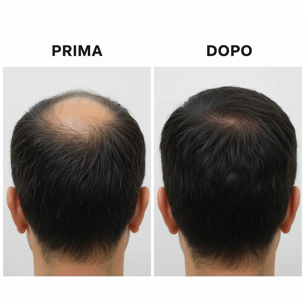 Confronto prima e dopo il trattamento Hairtivator.